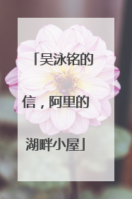 吴泳铭的信，阿里的湖畔小屋