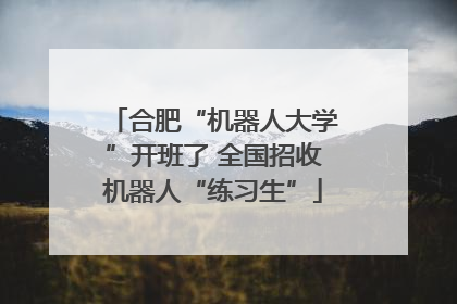 合肥“机器人大学”开班了 全国招收机器人“练习生”