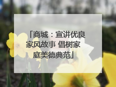 商城：宣讲优良家风故事 倡树家庭美德典范