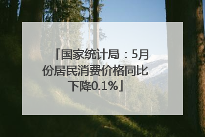 国家统计局：5月份居民消费价格同比下降0.1%