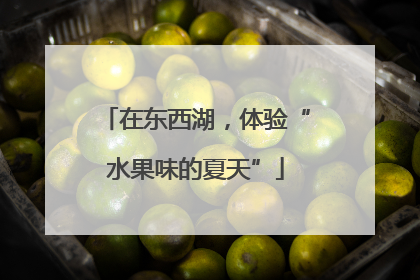 在东西湖，体验“水果味的夏天”