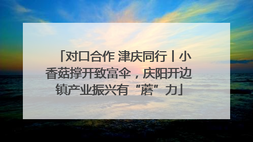 对口合作 津庆同行丨小香菇撑开致富伞，庆阳开边镇产业振兴有“蘑”力