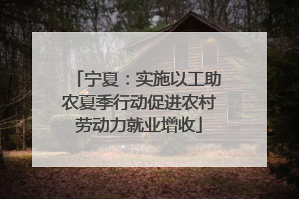 宁夏：实施以工助农夏季行动促进农村劳动力就业增收