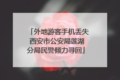 外地游客手机丢失 西安市公安局莲湖分局民警倾力寻回