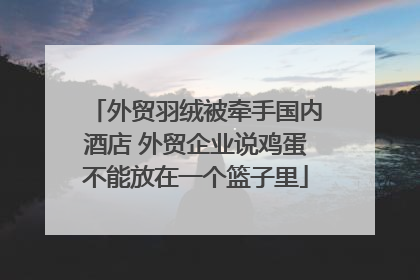 外贸羽绒被牵手国内酒店 外贸企业说鸡蛋不能放在一个篮子里