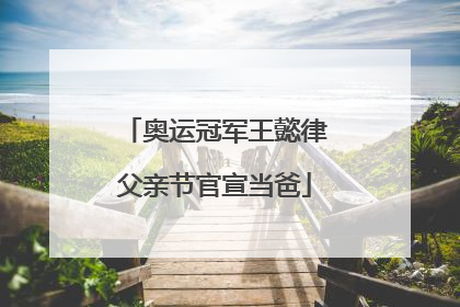 奥运冠军王懿律父亲节官宣当爸