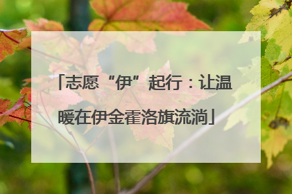志愿“伊”起行：让温暖在伊金霍洛旗流淌