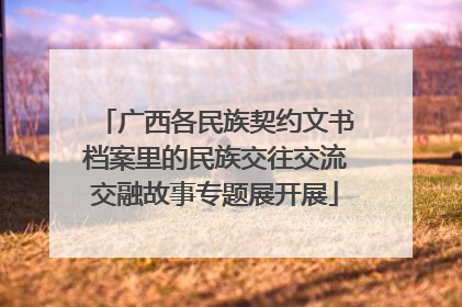 广西各民族契约文书档案里的民族交往交流交融故事专题展开展