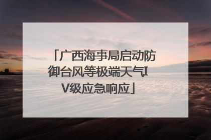 广西海事局启动防御台风等极端天气IV级应急响应