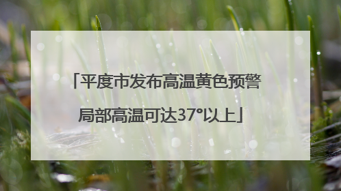 平度市发布高温黄色预警 局部高温可达37°以上