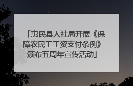 惠民县人社局开展《保障农民工工资支付条例》颁布五周年宣传活动