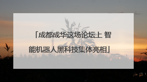 成都成华这场论坛上 智能机器人黑科技集体亮相