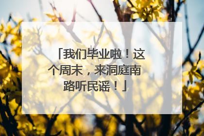 我们毕业啦！这个周末，来洞庭南路听民谣！