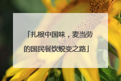 扎根中国味，麦当劳的国民餐饮蜕变之路