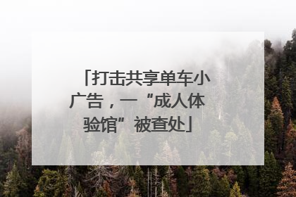 打击共享单车小广告，一“成人体验馆”被查处