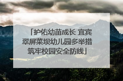 护佑幼苗成长 宜宾翠屏菜坝幼儿园多举措筑牢校园安全防线