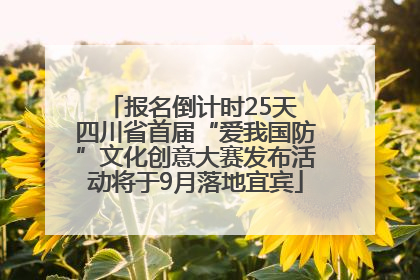 报名倒计时25天 四川省首届“爱我国防”文化创意大赛发布活动将于9月落地宜宾