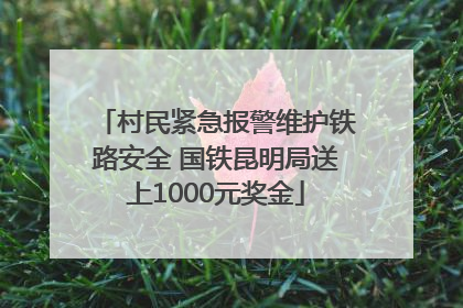 村民紧急报警维护铁路安全 国铁昆明局送上1000元奖金