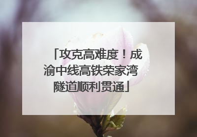 攻克高难度！成渝中线高铁荣家湾隧道顺利贯通