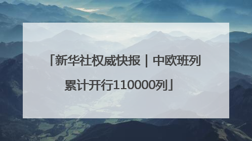 新华社权威快报｜中欧班列累计开行110000列