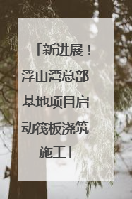新进展！浮山湾总部基地项目启动筏板浇筑施工