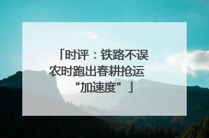 时评：铁路不误农时跑出春耕抢运“加速度”