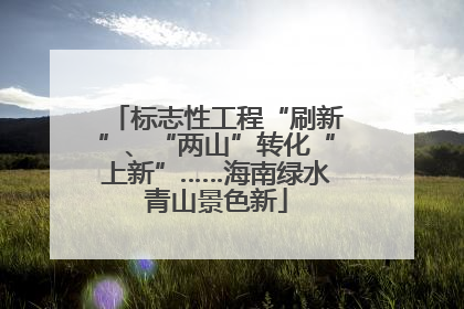 标志性工程“刷新”、“两山”转化“上新”……海南绿水青山景色新