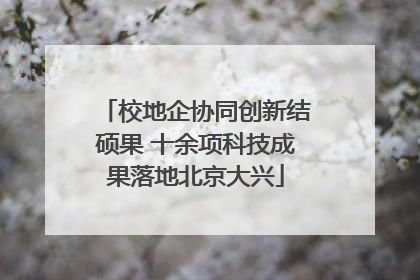 校地企协同创新结硕果 十余项科技成果落地北京大兴