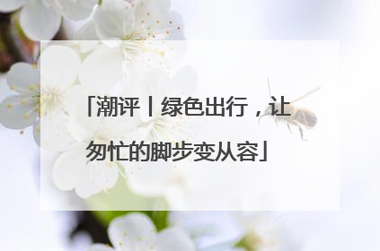 潮评丨绿色出行，让匆忙的脚步变从容
