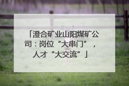 澄合矿业山阳煤矿公司：岗位“大串门”，人才“大交流”