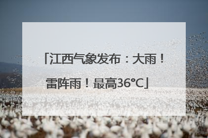 江西气象发布：大雨！雷阵雨！最高36°C