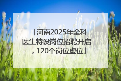 河南2025年全科医生特设岗位招聘开启，120个岗位虚位