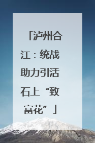 泸州合江：统战助力引活石上“致富花”