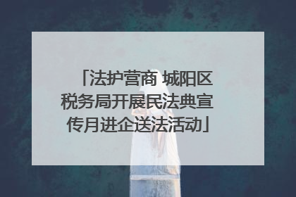 法护营商 城阳区税务局开展民法典宣传月进企送法活动