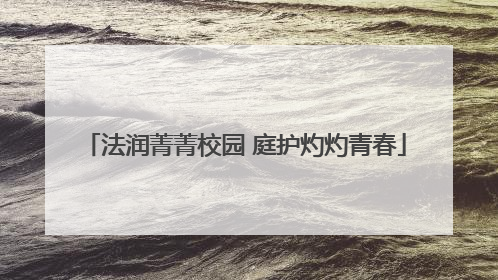 法润菁菁校园 庭护灼灼青春