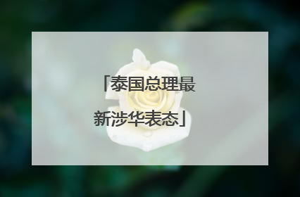 泰国总理最新涉华表态