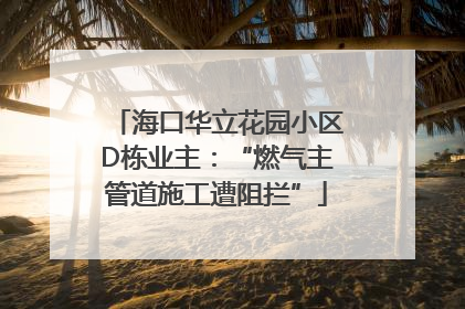 海口华立花园小区D栋业主：“燃气主管道施工遭阻拦”