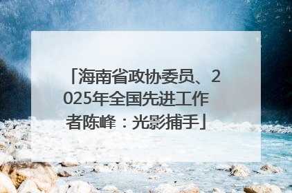 海南省政协委员、2025年全国先进工作者陈峰：光影捕手
