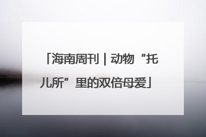 海南周刊｜动物“托儿所”里的双倍母爱