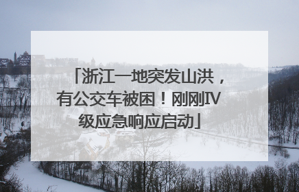 浙江一地突发山洪，有公交车被困！刚刚Ⅳ级应急响应启动