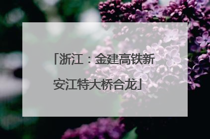 浙江：金建高铁新安江特大桥合龙
