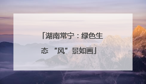 湖南常宁：绿色生态 “风”景如画