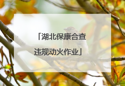 湖北保康合查违规动火作业