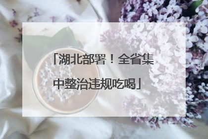 湖北部署！全省集中整治违规吃喝