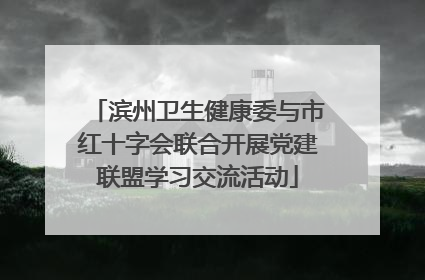 滨州卫生健康委与市红十字会联合开展党建联盟学习交流活动