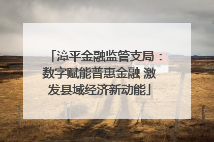 漳平金融监管支局：数字赋能普惠金融 激发县域经济新动能