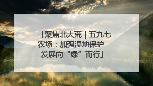 聚焦北大荒｜五九七农场：加强湿地保护 发展向“绿”而行