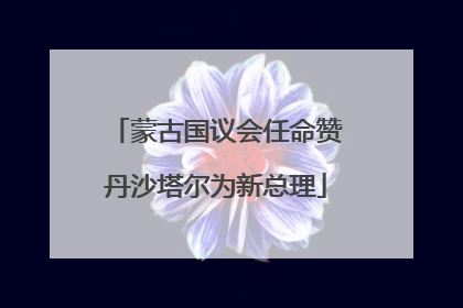 蒙古国议会任命赞丹沙塔尔为新总理