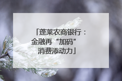 蓬莱农商银行：金融再“加码” 消费添动力