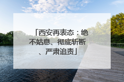 西安再表态：绝不姑息、彻底斩断、严肃追责
